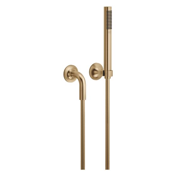 Dornbracht Schlauchbrausegarnitur Vaia mit Einzelrosetten, 1250mm, 15l/min, Dark Brass gebürstet