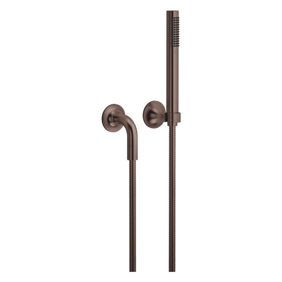 Dornbracht Schlauchbrausegarnitur Vaia mit Einzelrosetten, 1250mm, 15l/min, Dark Bronze gebürstet