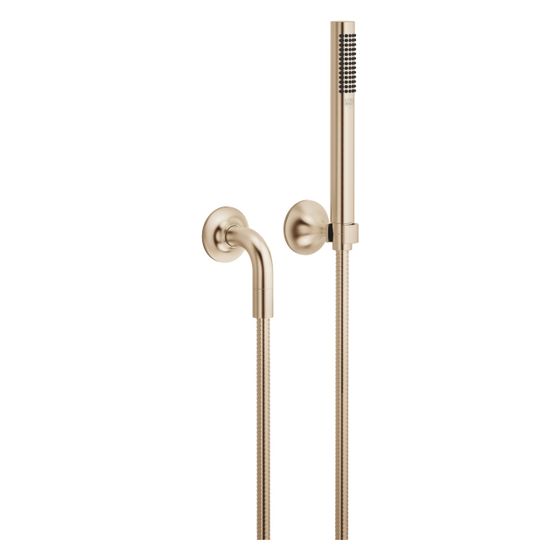 Dornbracht Schlauchbrausegarnitur Vaia mit Einzelrosetten, 1250mm, 15l/min, Champagne gebürstet 22kt Gold