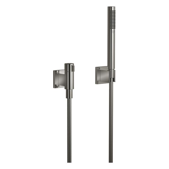 Dornbracht Schlauchbrausegarnitur, Mengenregulierung, Symetrics FlowReduce Metallschlauch 125cm 6,8l/min, Dark Chrome