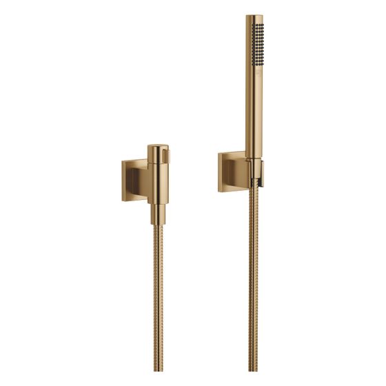 Dornbracht Schlauchbrausegarnitur mit Einzelrosetten und Mengenregulierung Symetrics 15l/min, Dark Brass gebürstet