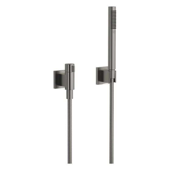 Dornbracht Schlauchbrausegarnitur, Mengenregulierung, Symetrics FlowReduce Metallschl. 125cm 6,8l/min, Dark Platinum gebürstet