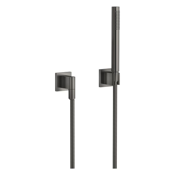 Dornbracht Schlauchbrausegarnitur mit Einzelrosetten Symetrics FlowReduce 6,8l/min, Dark Platinum gebürstet