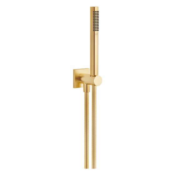 Dornbracht Schlauchbrausegarnitur mit integriertem Brausehalter Symetrics FlowReduce 60x60mm 6,8l/min, Messing geb 23kt Gold