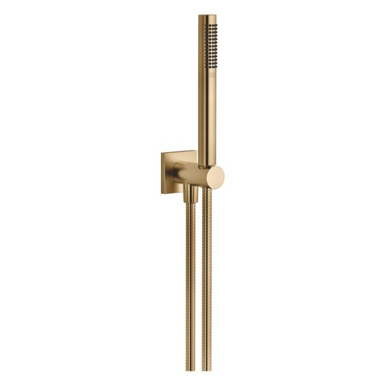 Dornbracht Schlauchbrausegarnitur mit integriertem Brausehalter Symetrics FlowReduce 60x60mm 6,8l/min, Dark Brass gebürstet PVD