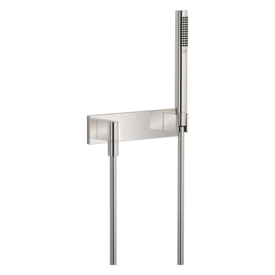 Dornbracht Schlauchbrausegarnitur mit Abdeckplatte Symetrics FlowReduce 240x60mm Metallschlauch 125cm 6,8l/min, Platin