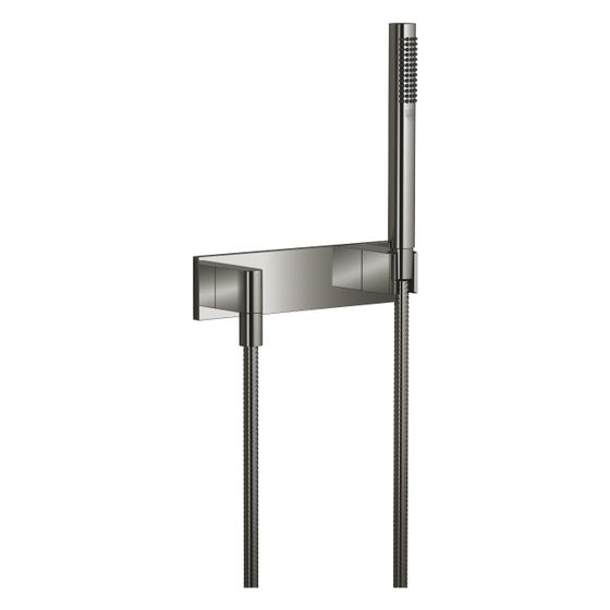 Dornbracht Schlauchbrausegarnitur mit Abdeckplatte Symetrics FlowReduce 240x60mm Metallschlauch 125cm 6,8l/min, Dark Chrome