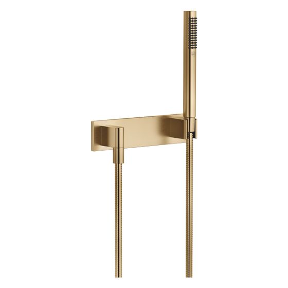 Dornbracht Schlauchbrausegarnitur mit Abdeckplatte Symetrics 240x60mm Metallschlauch 125cm 15l/min, Dark Brass gebürstet