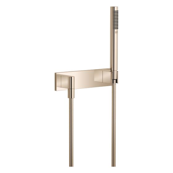 Dornbracht Schlauchbrausegarnitur mit Abdeckplatte Symetrics 240x60mm Metallschlauch 125cm 15l/min, Champagne 22kt Gold