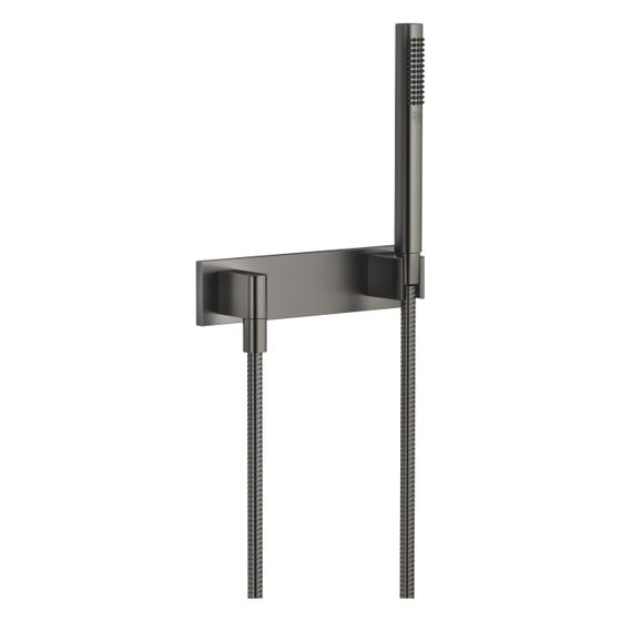 Dornbracht Schlauchbrausegarnitur Symetrics mit Abdeckplatte FlowReduce 125cm 6,8l/min, Dark Platinum gebürstet