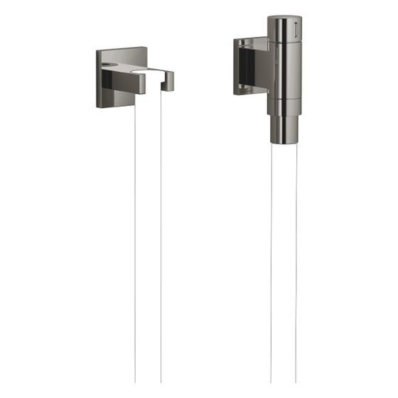 Dornbracht Kneipp-Wandanschlussbogen Water Tube mit Mengenregulierung und Schlauchhalterung, Dark Chrome