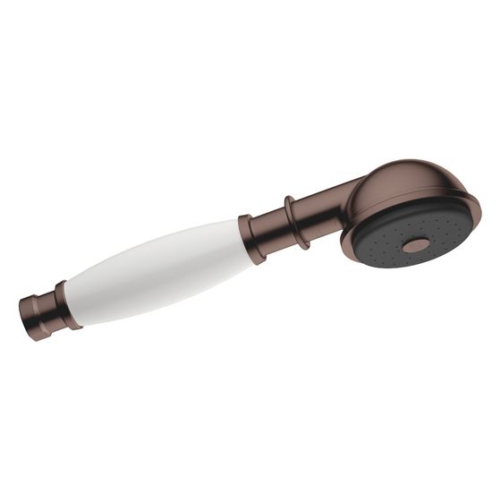 Dornbracht Metall-Handbrause Madison 9l/min mit Porzellangriff Weiß, Dark Bronze gebürstet PVD