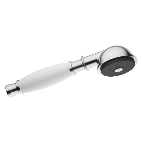 Dornbracht Metall-Handbrause Madison 9l/min mit Porzellangriff Weiß, Chrom gebürstet
