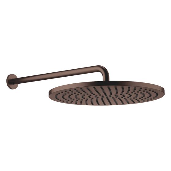Dornbracht Regenbrause mit Wandanbindung, 450mm Metall D 400mm Pure Rain 20l/min, Dark Bronze gebürstet PVD