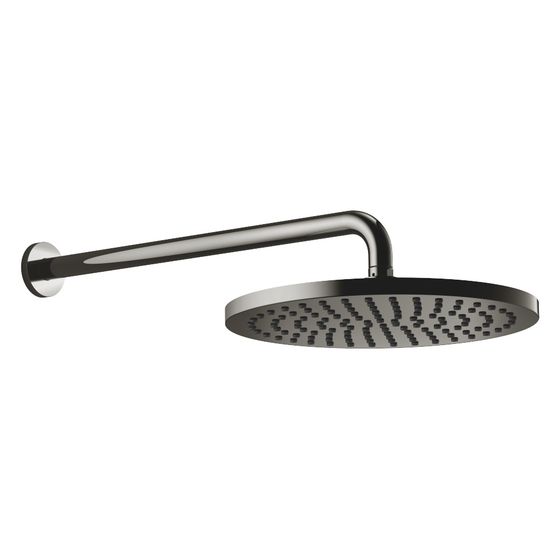Dornbracht Regenbrause mit Wandanbindung FlowReduce, 450mm Kunststoff D 300mm Pure Rain 6,8l/min, Dark Chrome