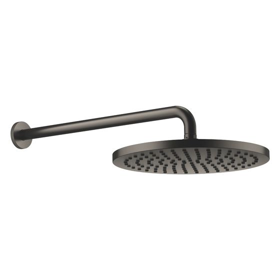 Dornbracht Regenbrause mit Wandanbindung FlowReduce, 450mm Kunststoff D 300mm Pure Rain 6,8l/min, Dark Platinum gebürstet