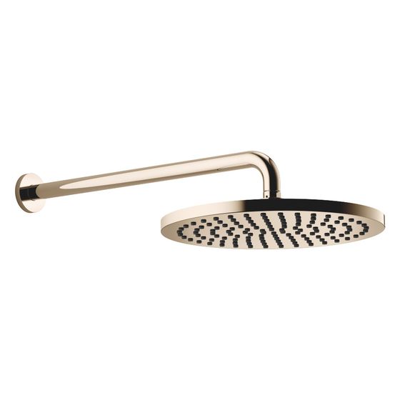 Dornbracht Regenbrause mit Wandanbindung, 450mm Metall D 300mm Pure Rain 14l/min, Light Gold PVD