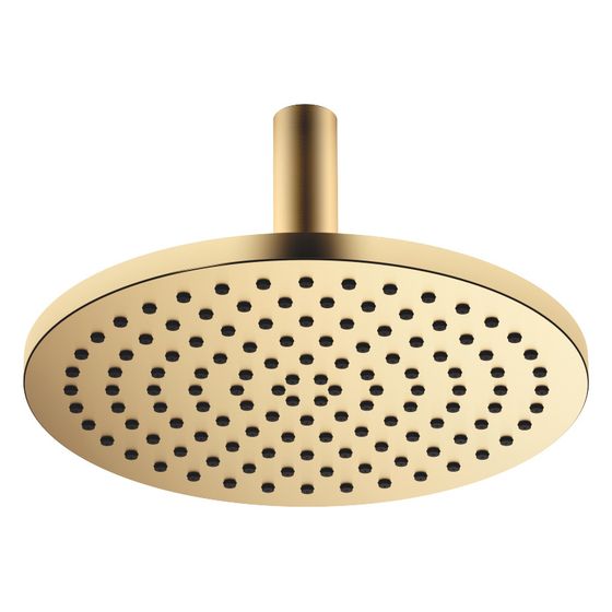 Dornbracht Regenbrause mit Deckenanbindung Metall D 300mm Pure Rain 14l/min, Messing gebürstet 23kt Gold