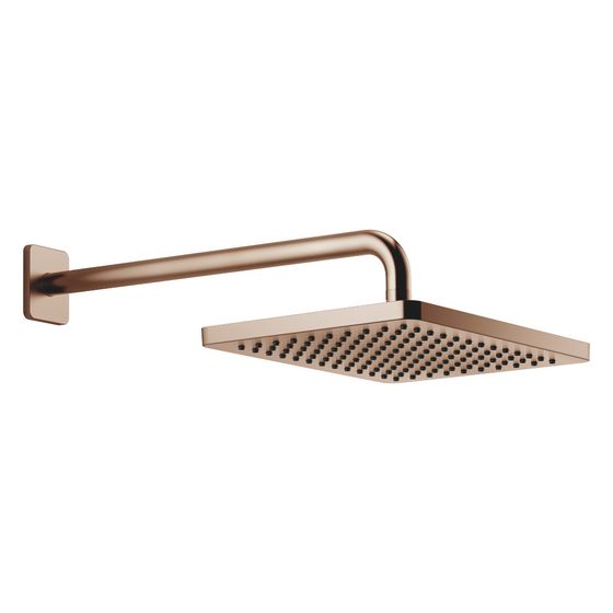 Dornbracht Regenbrause Lulu mit Wandanbindung FlowReduce 300x240mm 6,8l/min, Bronze gebürstet PVD, 28767710-42