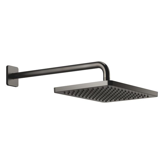 Dornbracht Regenbrause Lulu mit Wandanbindung FlowReduce 300x240mm 6,8l/min, Dark Platinum gebürstet, 28767710-99