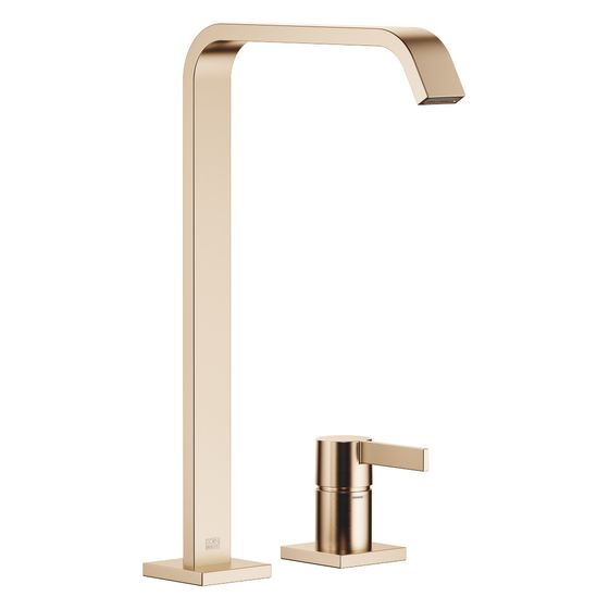 Dornbracht Wannen-Einhandbatterie IMO mit Standrohr, Schlauchbrausegarnitur Standmontage, 6,8l/min, Gold gebürstet