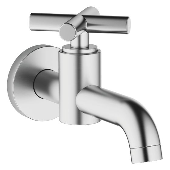 Dornbracht Wandventil Tara Kaltwasser o. Ablaufg., starr, Ausladung 140mm, max. 5,7l/min, Chrom gebürstet