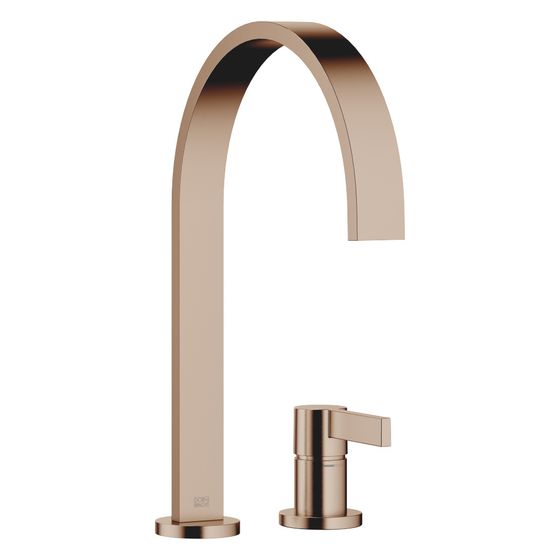 Dornbracht Zweilochbatterie Mem, mit Einzelrosetten, schwenkbar, Ausladung 241mm, max. 6,3l/min, Bronze gebürstet