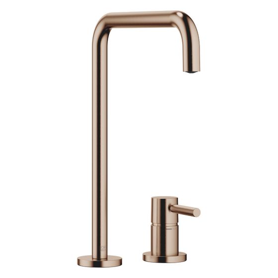 Dornbracht Zweilochbatterie Meta Square mit Einzelrosetten, Ausladung 235mm, schwenkbar, max. 8l/min, Bronze gebürstet