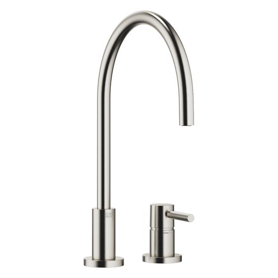 Dornbracht Zweilochbatterie Tara mit Einzelrosetten, schwenkbar, Ausladung 236mm, max. 8,3l/min, Platin gebürstet