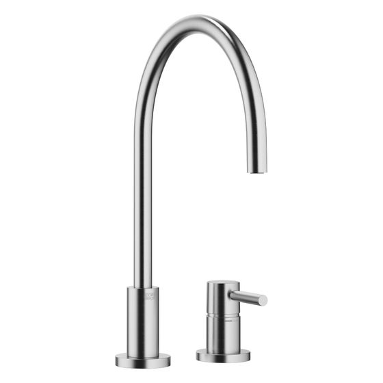 Dornbracht Zweilochbatterie Tara mit Einzelrosetten, schwenkbar, Ausladung 236mm, max. 8,3l/min, Chrom gebürstet