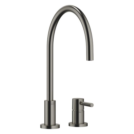 Dornbracht Zweilochbatterie Tara mit Einzelrosetten, schwenkbar, Ausladung 236mm, max. 8,3l/min, Dark Platinum gebürstet