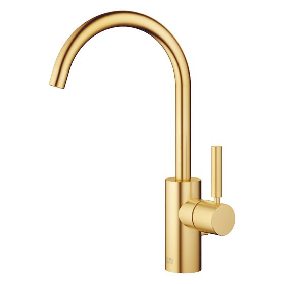 Dornbracht Waschtisch-Einhandbatterie Meta mit Ablaufgarnitur, Ausladung 167mm, schwenkbar, 5,7l/min, Gold gebürstet