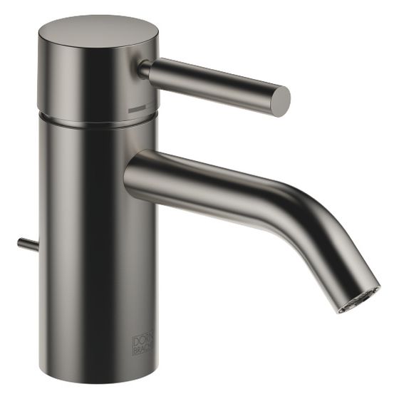 Dornbracht Waschtisch-Einhandbatterie Meta mit Ablaufgarnitur, Ausladung 125mm, starr, 5,7l/min, Dark Platinum gebürstet