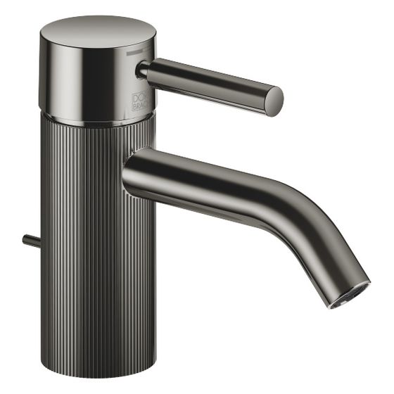 Dornbracht Waschtisch-Einhandbatterie Meta mit Ablaufgarnitur, Ausladung 125mm, lineare Struktur, starr, 5,7l/min, Dark Chrome