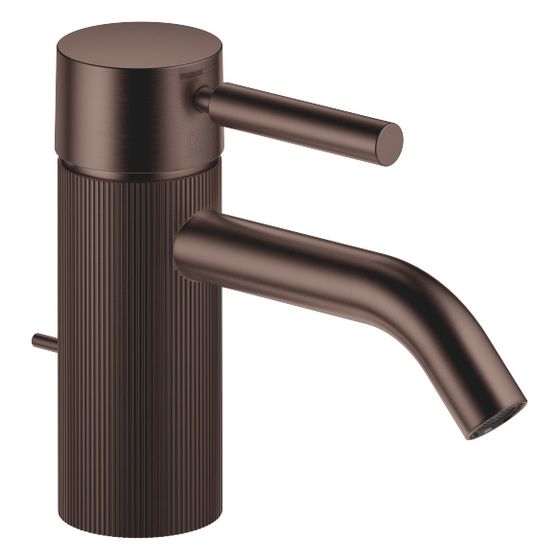 Dornbracht Waschtisch-Einhandbatterie Meta mit Ablaufgarnitur, 125mm, lineare Struktur, starr, 5,7l/min, Dark Bronze geb