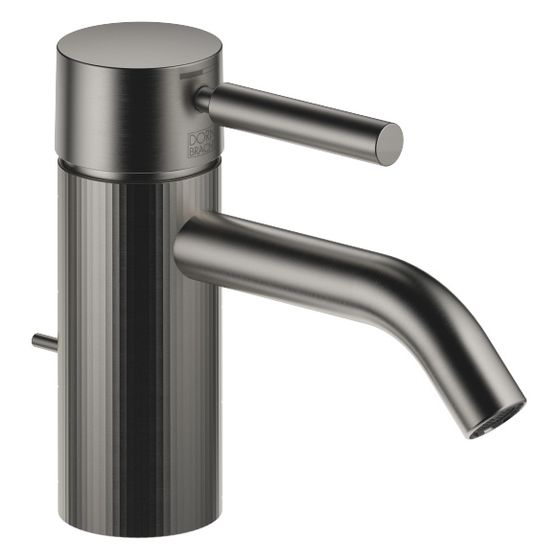 Dornbracht Waschtisch-Einhandbatterie Meta mit Ablaufgarnitur, 125mm, facettierte Struktur, starr, 5,7l/min, Dark Platinum geb