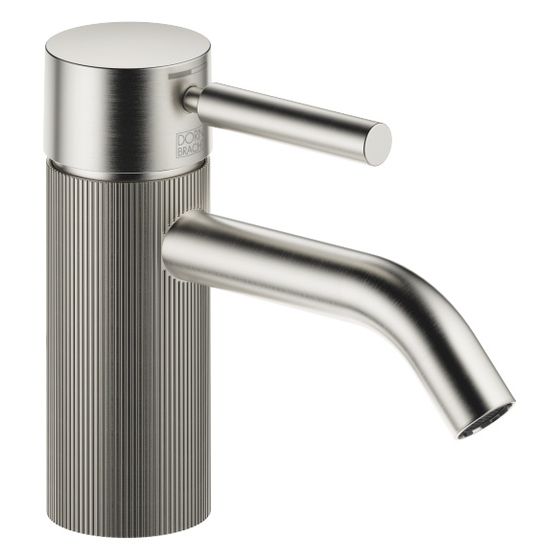 Dornbracht Waschtisch-Einhandbatterie Meta o. Ablaufg., 125mm, lineare Struktur, starr, 5,7l/min, Platin gebürstet
