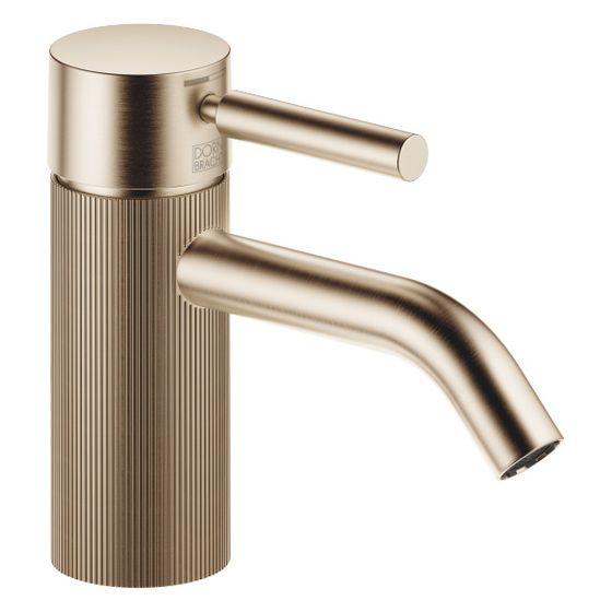Dornbracht Waschtisch-Einhandbatterie Meta o. Ablaufg., 125mm, lineare Struktur, starr, 5,7l/min, Light Gold gebürstet