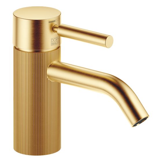 Dornbracht Waschtisch-Einhandbatterie Meta o. Ablaufg., 125mm, lineare Struktur, starr, 5,7l/min, Gold gebürstet