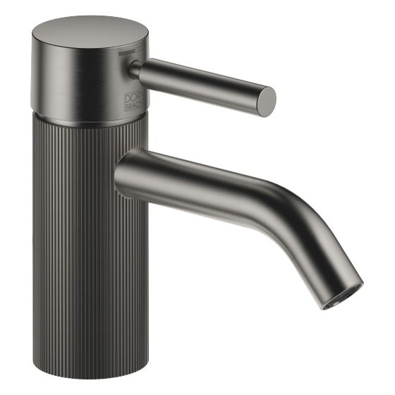 Dornbracht Waschtisch-Einhandbatterie Meta o. Ablaufg., 125mm, lineare Struktur, starr, 5,7l/min, Dark Platinum geb