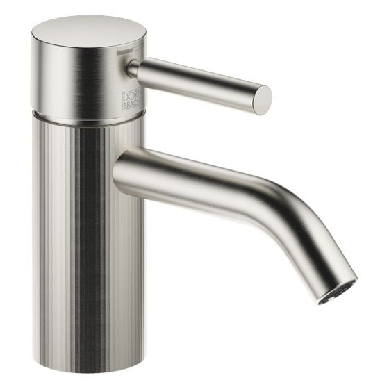 Dornbracht Waschtisch-Einhandbatterie Meta o. Ablaufg., 125mm, facettierte Struktur, starr, 5,7l/min, Platin gebürstet