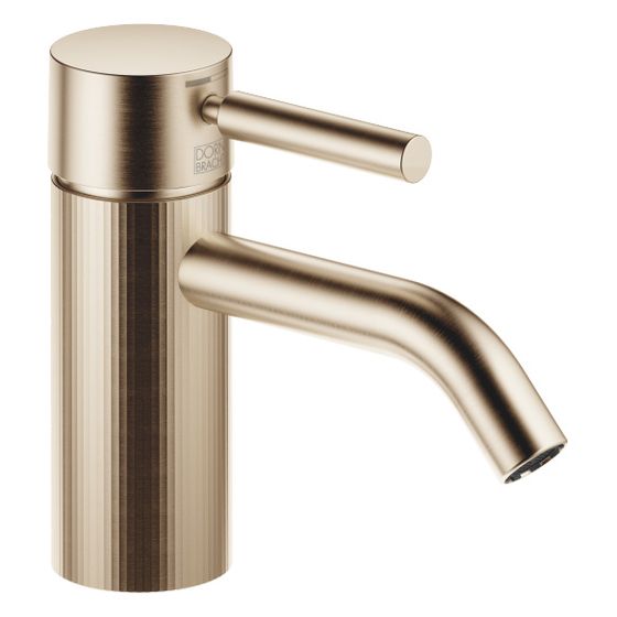 Dornbracht Waschtisch-Einhandbatterie Meta o. Ablaufg., 125mm, facettierte Struktur, starr, 5,7l/min, Light Gold geb