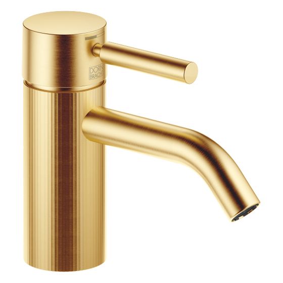 Dornbracht Waschtisch-Einhandbatterie Meta o. Ablaufg., 125mm, facettierte Struktur, starr, 5,7l/min, Gold gebürstet