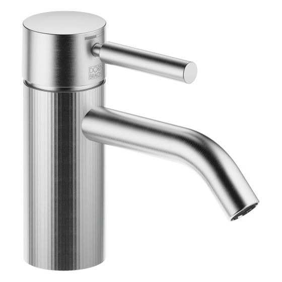 Dornbracht Waschtisch-Einhandbatterie Meta o. Ablaufg., 125mm, facettierte Struktur, starr, 5,7l/min, Chrom gebürstet