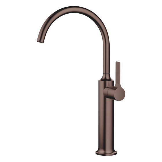 Dornbracht Waschtisch-Einhandbatterie Vaia erhöhter Standfuß, o. Ablaufg., schwenkbar, 201mm, 5,7l/min, Dark Bronze gebürstet