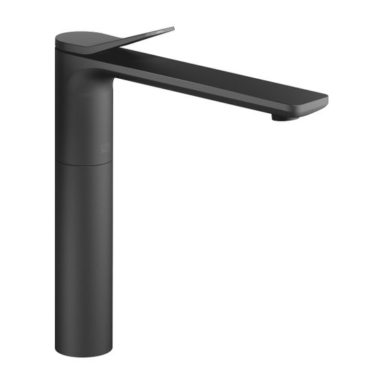 Dornbracht Waschtisch-Einhandbatterie Lissé o. Ablaufg. starrer Auslauf 215mm, erhöhter Standfuß, 5,7l/min, Schwarz matt