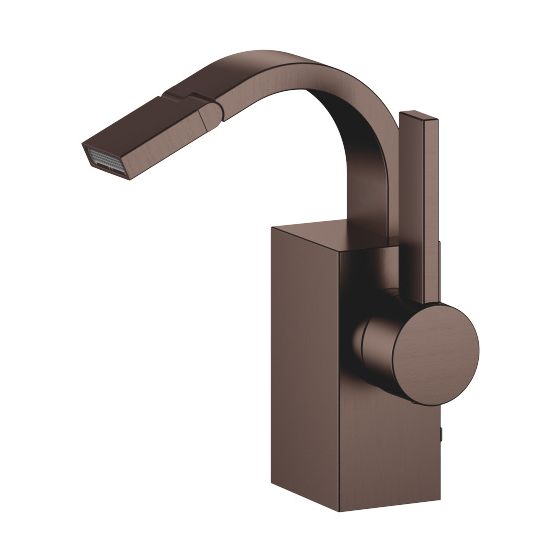 Dornbracht Bidet-Einhandbatterie, mit Ablaufgarnitur, Ausladung 110mm, max. 6l/min, Dark Bronze gebürstet (PVD)