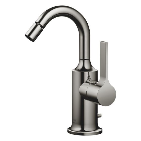 Dornbracht Bidet-Einhandbatterie Vaia, mit Ablaufgarnitur, Ausladung 104mm, max. 5,7l/min, Dark Chrome