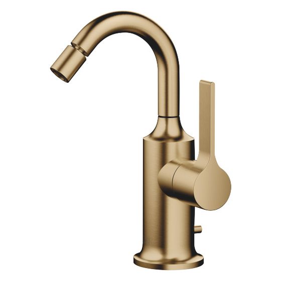 Dornbracht Bidet-Einhandbatterie Vaia, mit Ablaufgarnitur, Ausladung 104mm, max. 5,7l/min, Dark Brass gebürstet