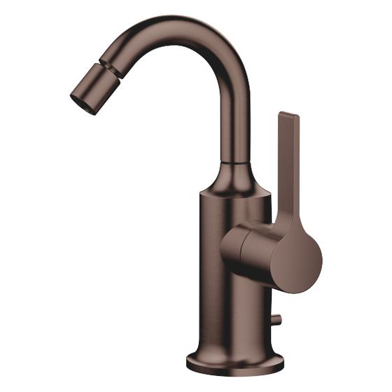Dornbracht Bidet-Einhandbatterie Vaia, mit Ablaufgarnitur, Ausladung 104mm, max. 5,7l/min, Dark Bronze gebürstet (PVD)